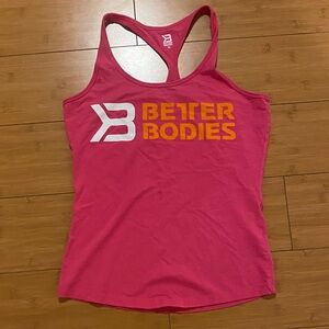 Pink better bodies gym tank top